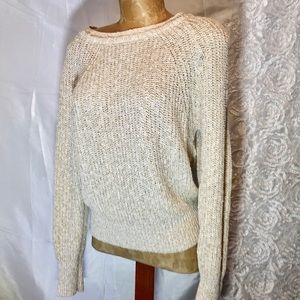 Free People Knit Pullover Tan White Sweater-XS TP